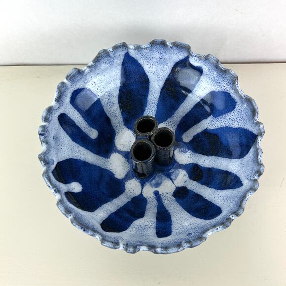 Ikebana Pottery Vase Flower Frog Bowl - Picture 2 of 6